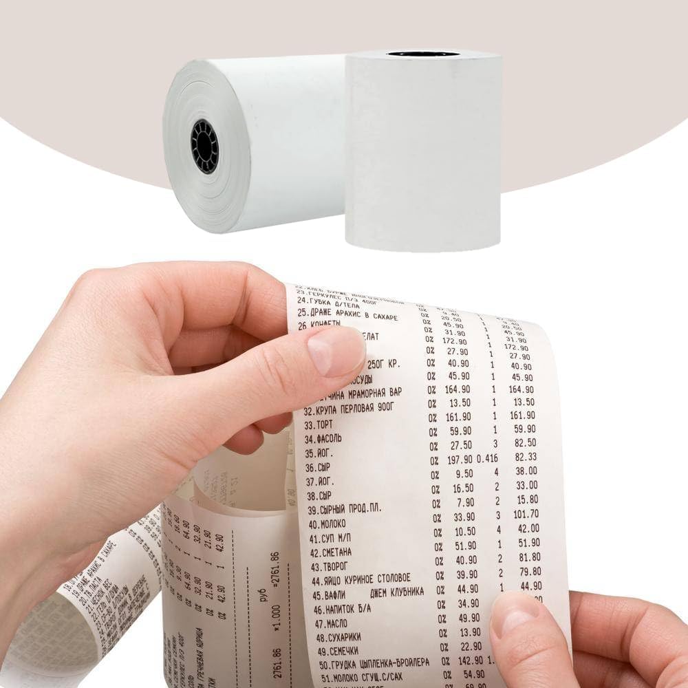 Thermal Receipt Paper - BPA Free, Shrink Wrapped Rolls - Compatible With Clover Mini, Mobile, First Data FD130, FD50, FD55, Verifone Omni 3200, 3210, 3300 - Pack of 10 Rolls