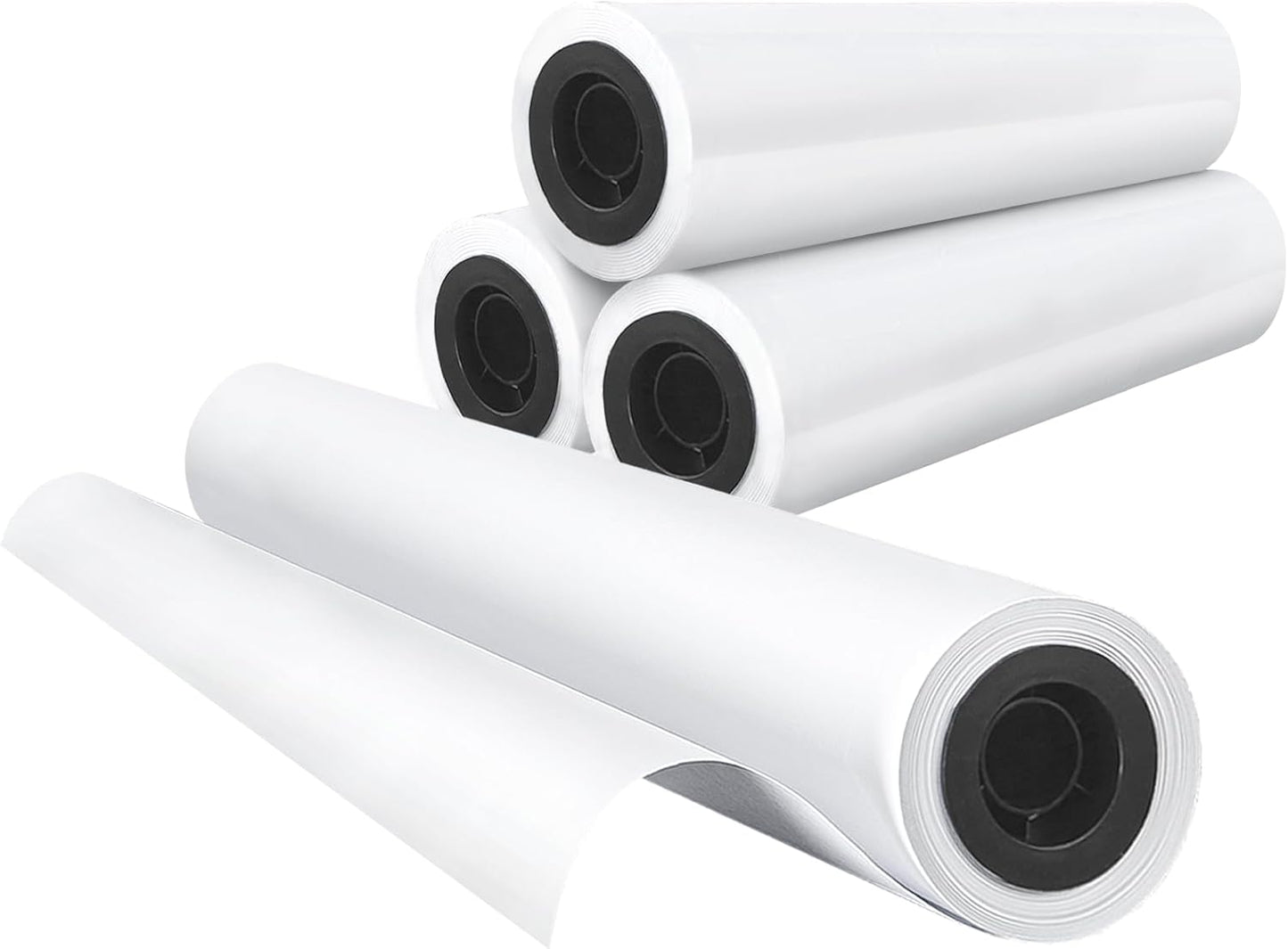 Plotter Paper 24"x 150' Wide Format Blueprint Paper, 4 Rolls, Goefun 20lb CAD Bond Rolls on 2" Core for CAD Printing on Inkjet Printers