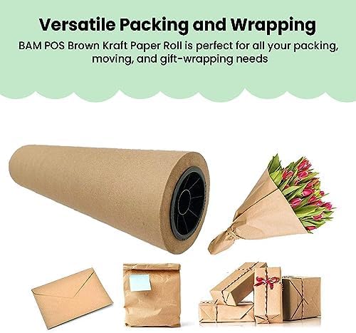 Brown Kraft Paper Roll, Thick 80-lb Paper, 17.5" x 150'  - 1 Roll