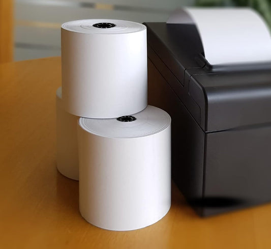 3-1/8" x 230 Thermal Paper Rolls - 48 GSM, Bright White, BPA Free - Easy to Use - Pack of 50 Rolls Per Case