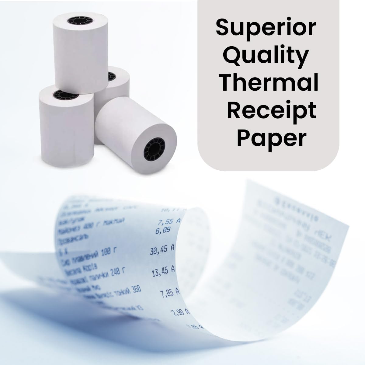 Thermal Receipt Paper - BPA Free, Shrink Wrapped Rolls - Compatible With Clover Mini, Mobile, First Data FD130, FD50, FD55, Verifone Omni 3200, 3210, 3300 - Pack of 10 Rolls