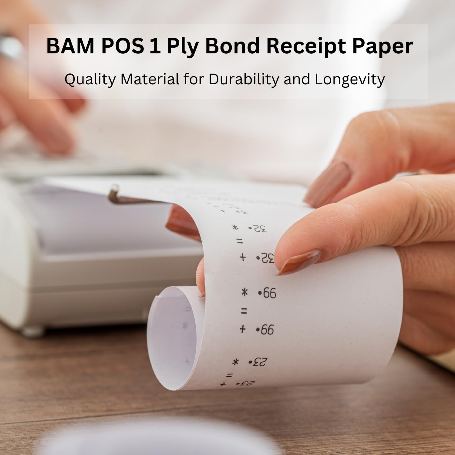 2 1/4" x 150' 1-Ply Bond Paper Rolls - For Machines & Calculators - Clear Prints - Compatible with HR-10RC, HR-170RC, HR-200RC, EL-1197PIII, EL-1801V, P23-DHV-3, CP-90A, & More (12 Rolls)