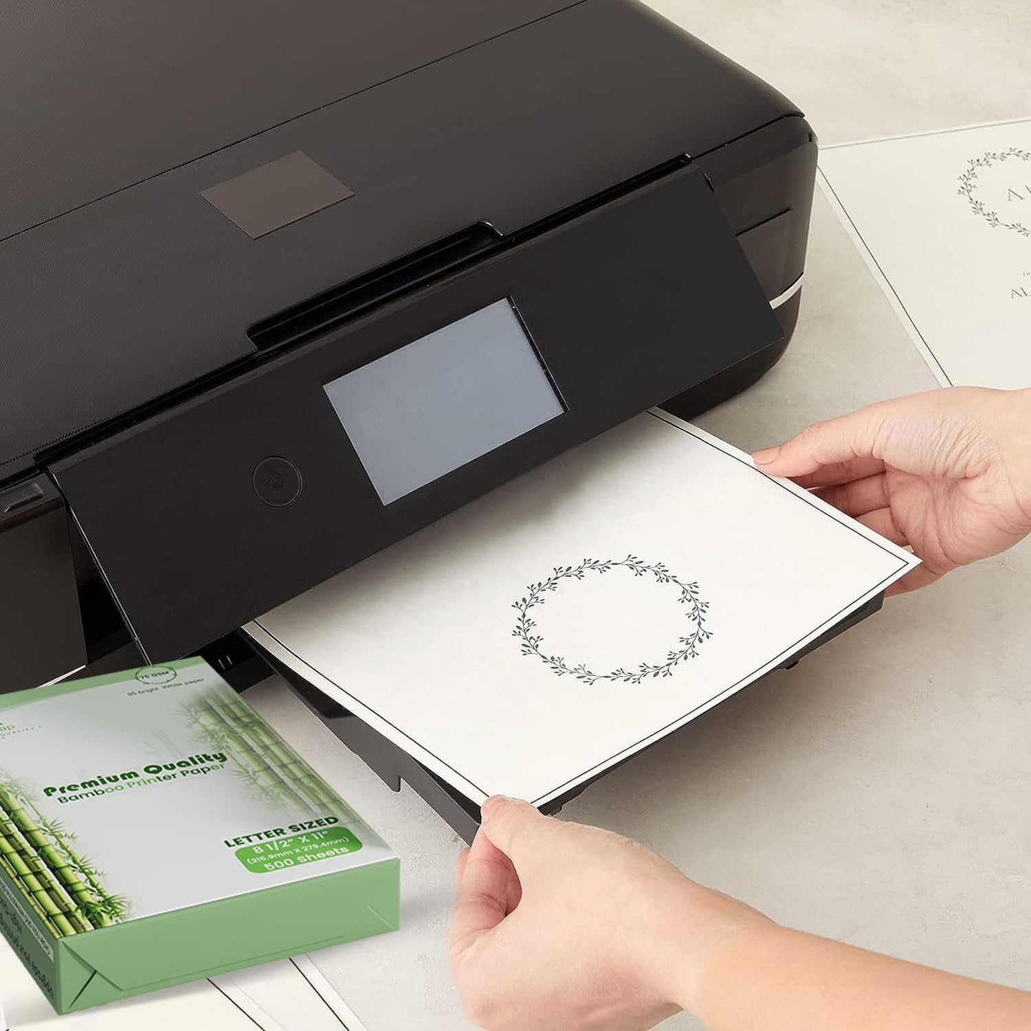 Bamboo Printer Paper - 8 1/2” x 11”- 20LB Multipurpose White Paper - Made from Bamboo Fiber, Renewable Resources, Zero Trees Used - 3 reams (1500 Sheets)