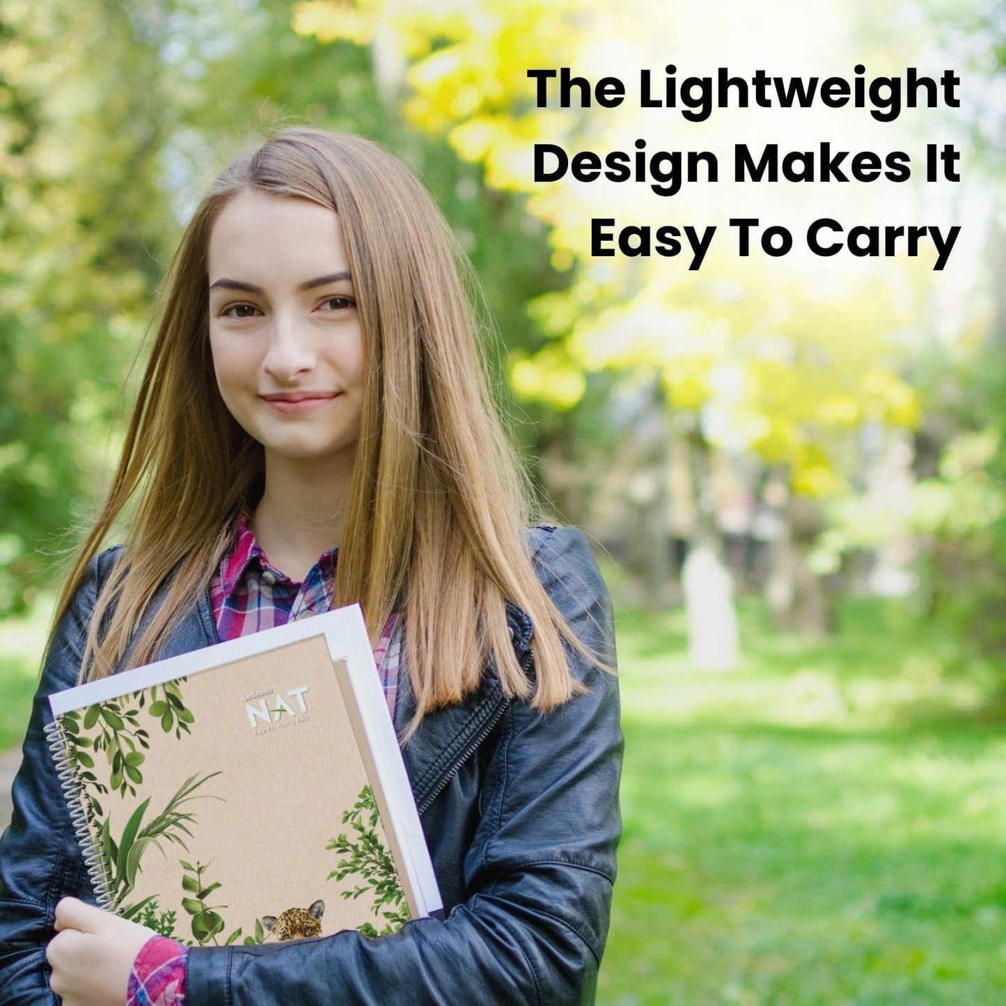 Spiral Lined Notepad with Perforated Edges - 8.7x11.5 Inches, No Tree Used, Sugarcane Fiber - Unbleached, Assorted Covers for School, Office & Writing (5-Pack)