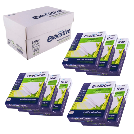 Sugarcane Fiber - White Multipurpose 20 lb Paper - Letter Sized 8.5” x 11"  - 10 Reams